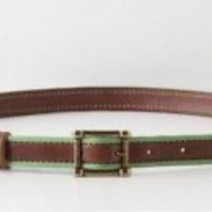 Brown and Green Leather Belt